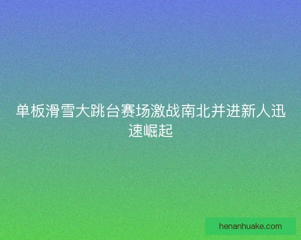 单板滑雪大跳台赛场激战南北并进新人迅速崛起